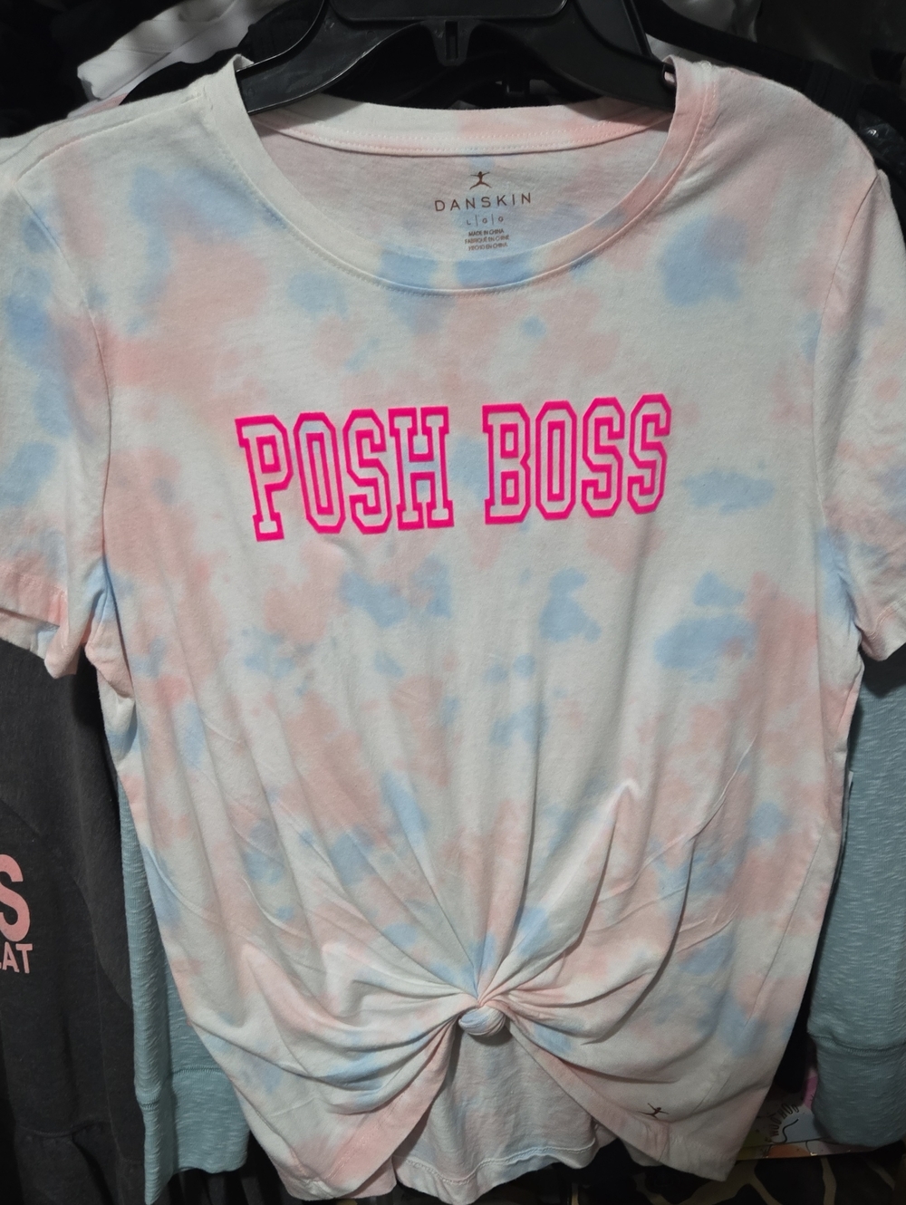 POSH BOSS TIE DYE tee in BLUE PINK WHITE